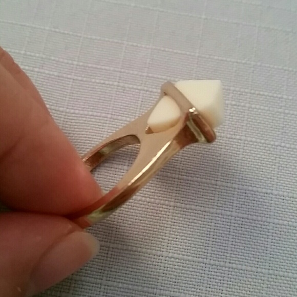 Unique Ring with Milky White Stone - Picture 4 of 4